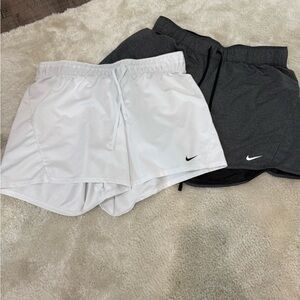 Nike Women's Athletic Shorts - White and Dark Gray